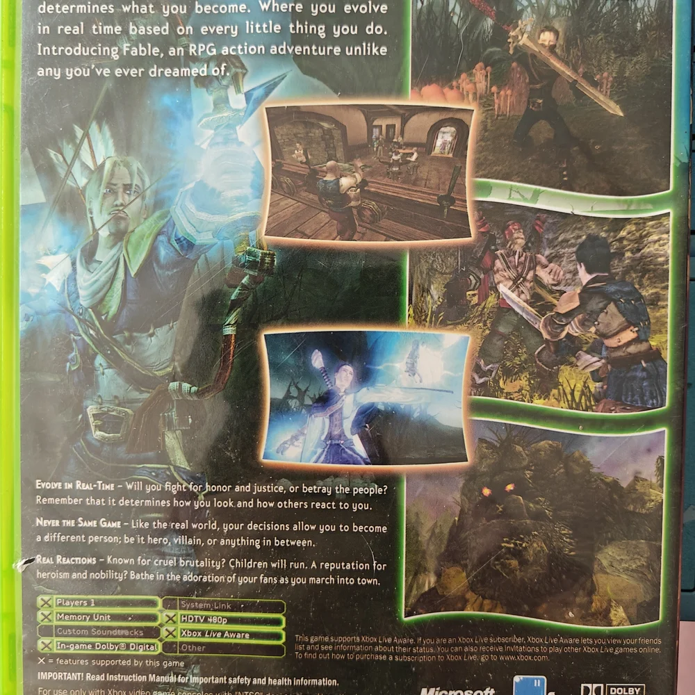 Nintendo Fable Video Game - Red and Green Cover